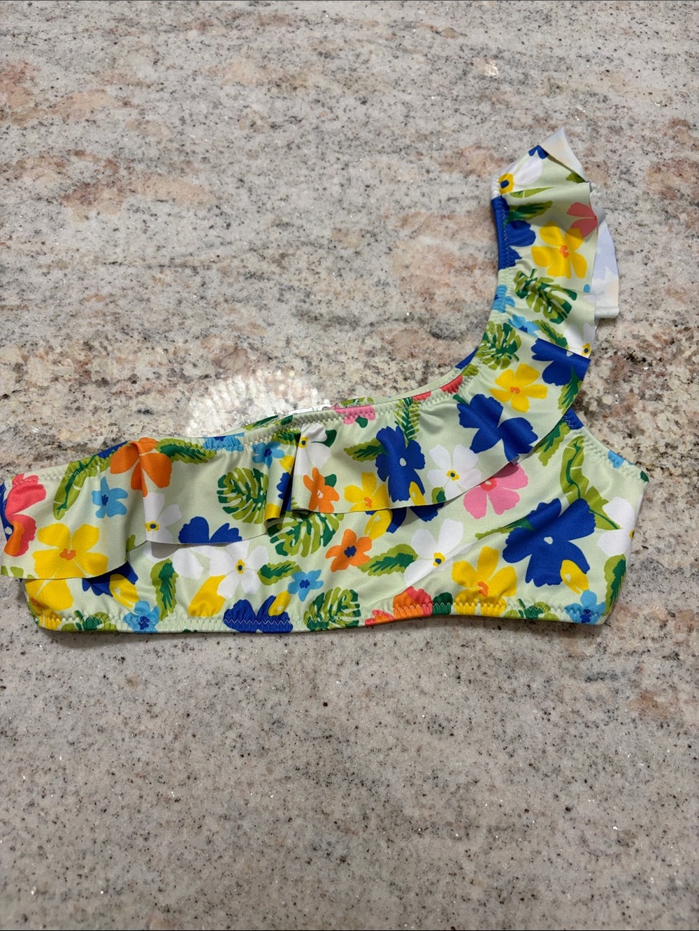 10/$30 Zara One-Shoulder Floral Bikini Top - Multicolor